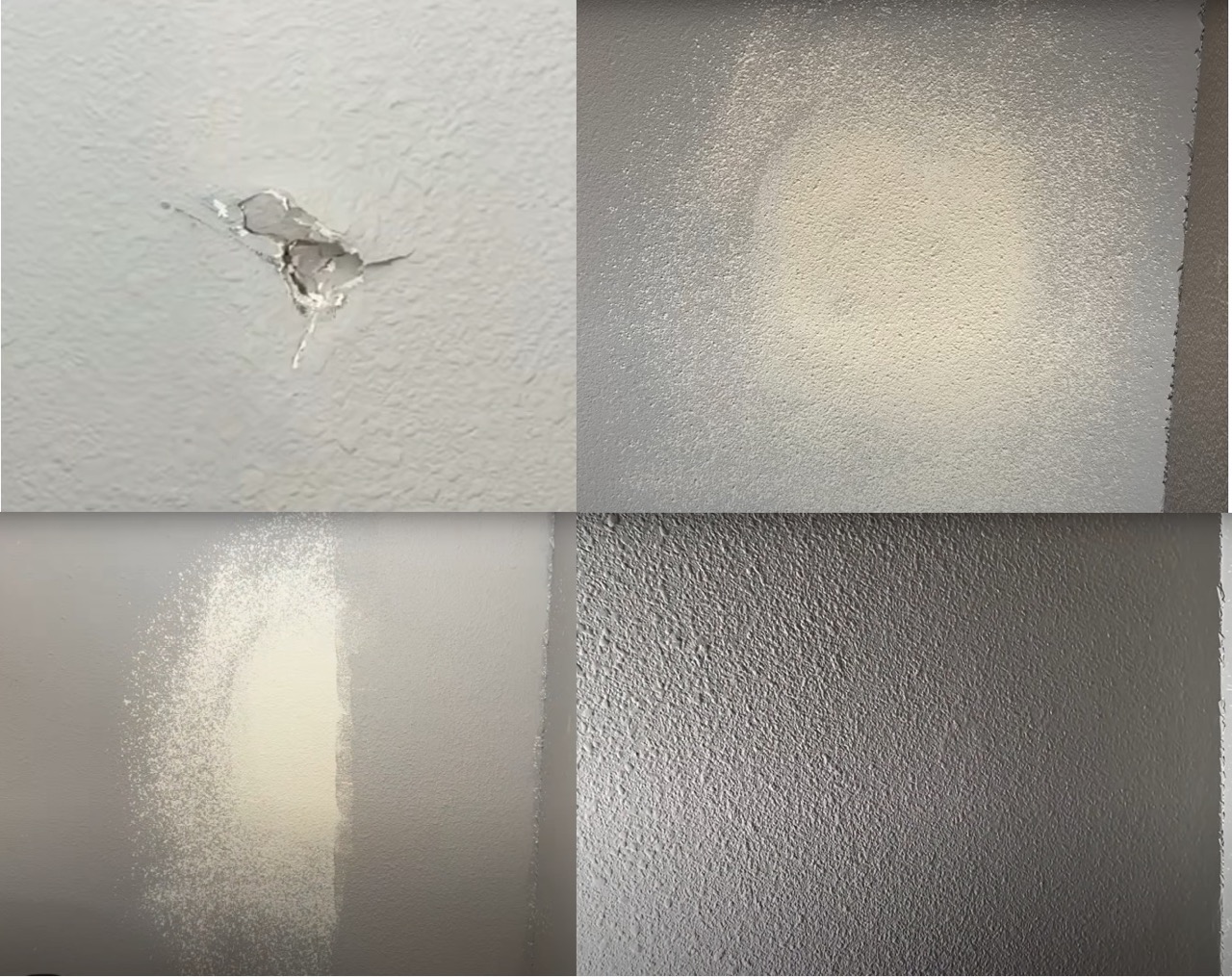 Drywall patch, texture, and paint project